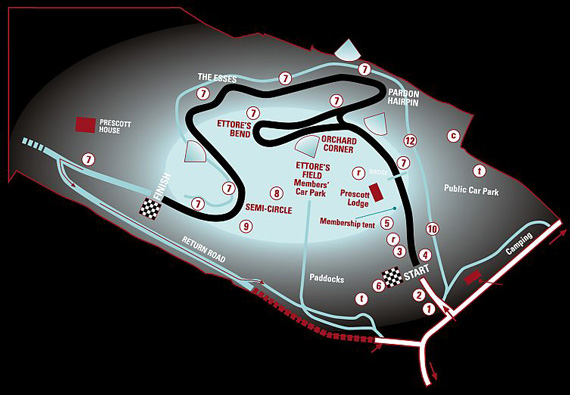 Map of the Prescott hillclimb.